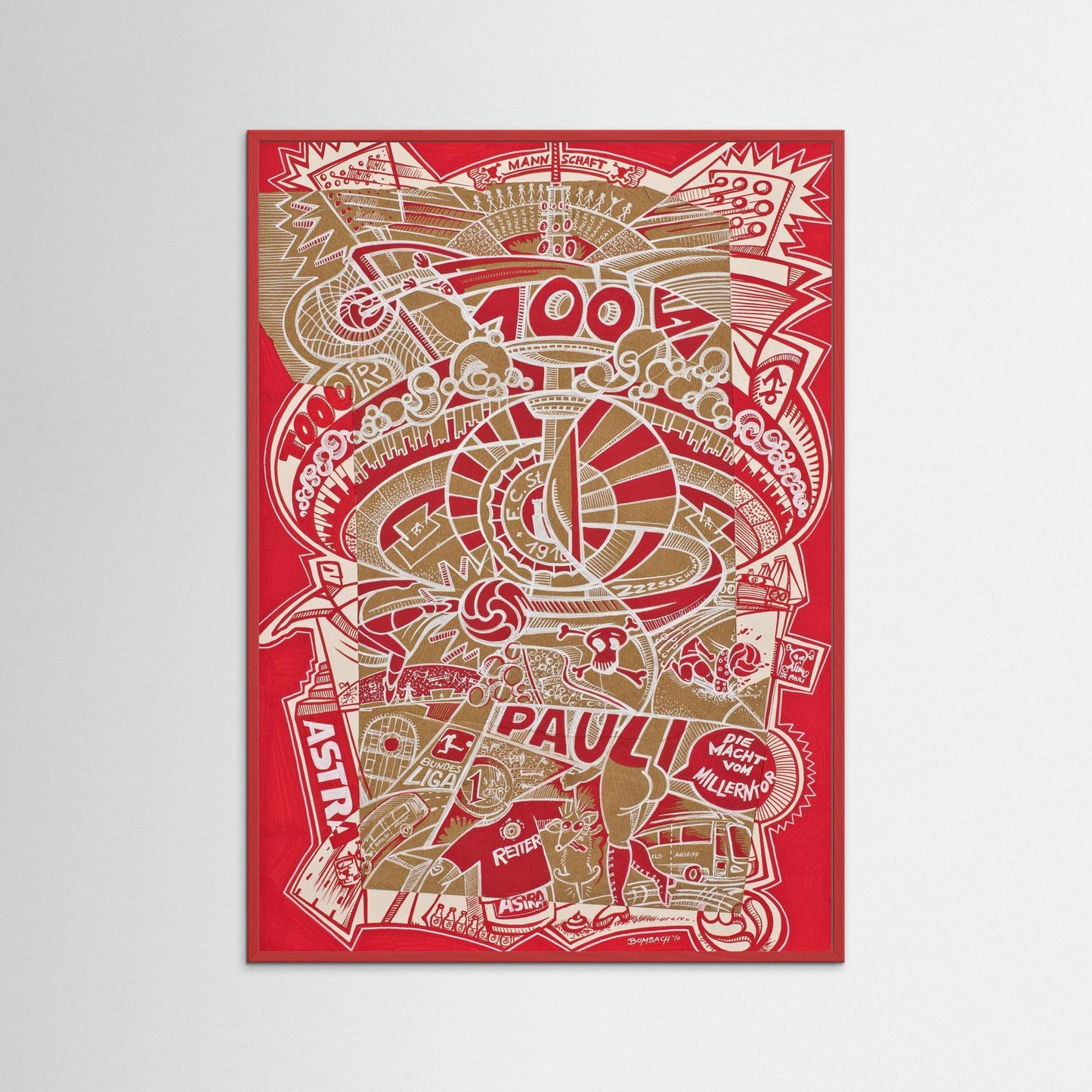 St Pauli 100 years Football - Poster