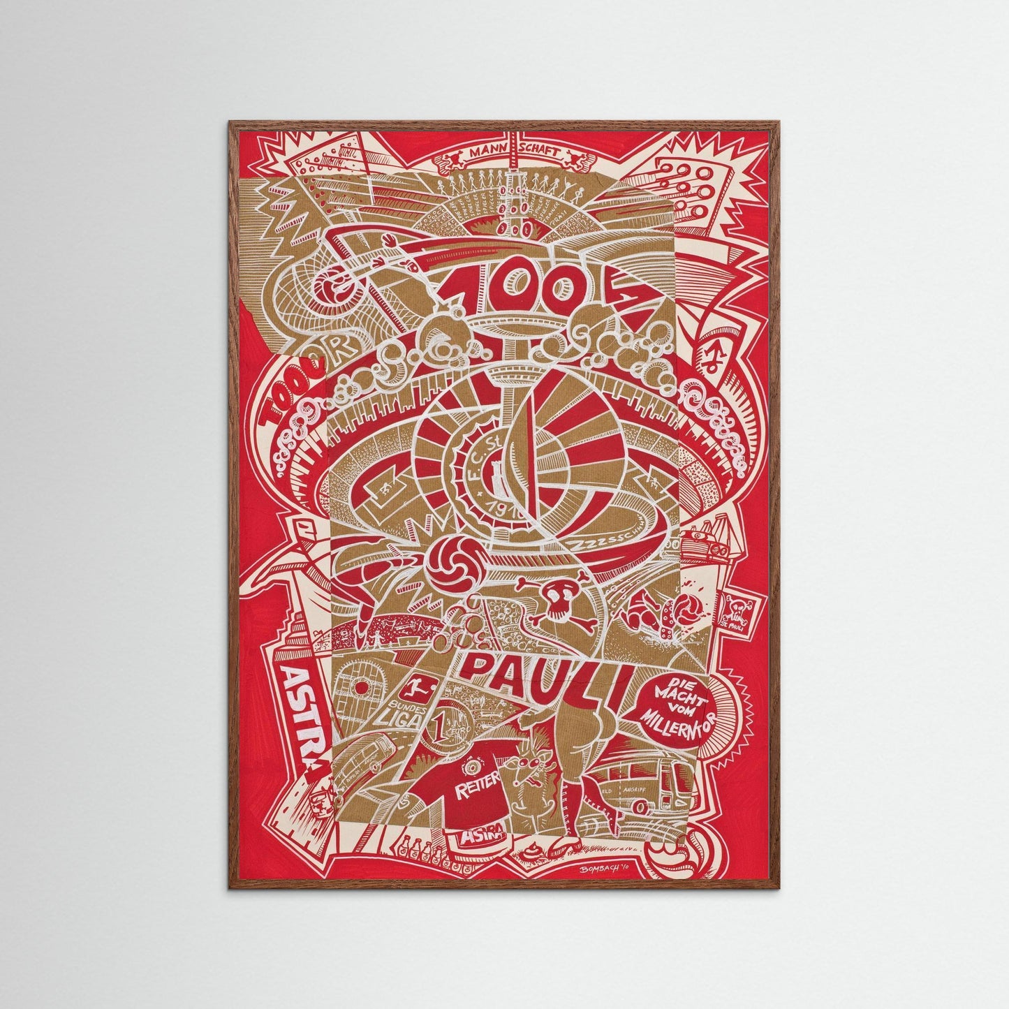 St Pauli 100 years Football - Poster
