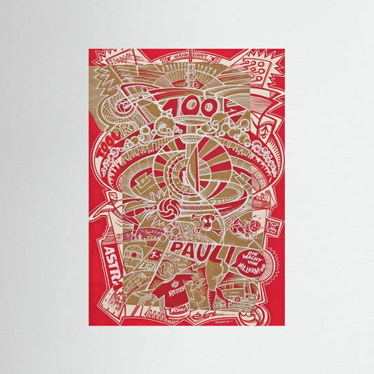 St Pauli 100 years Football - Poster